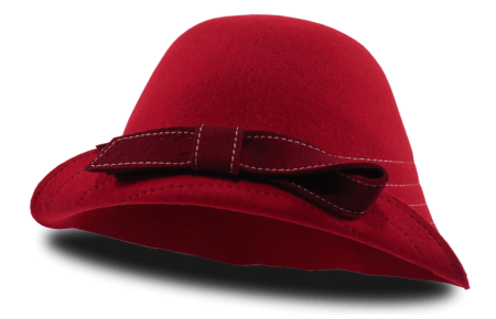 Chapéu de Feltro, composição em 100% pura Lã, estilo retrô, unissex, com feltro especial na cor vermelha. Entrega em todo o Brasil.