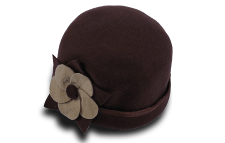 Chapéu de Feltro, composição em 100% pura Lã, estilo retrô, feminino, com feltro especial na cor marrom.