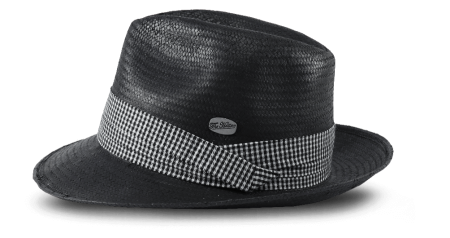 Chapéu estilo Panamá, modelo clássico com fios medios, unissex, com palha especial shantung na cor preta. Entrega em todo o Brasil.